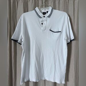 Boss White Polo Shirt with Black Accents